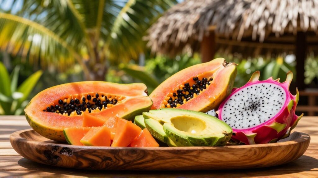 Sliced papaya