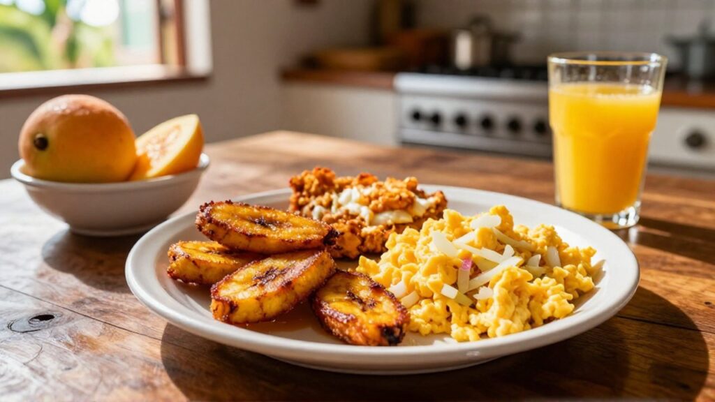 A plate of crispy fried plantains